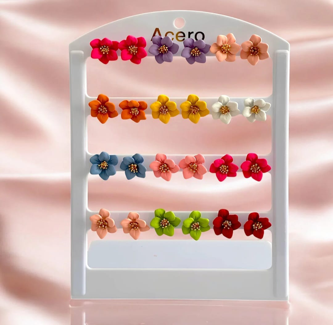 Brincos de flor coloridos