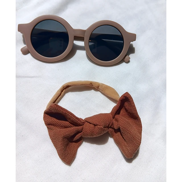 Conjunto de acessórios meninas summer castanho
