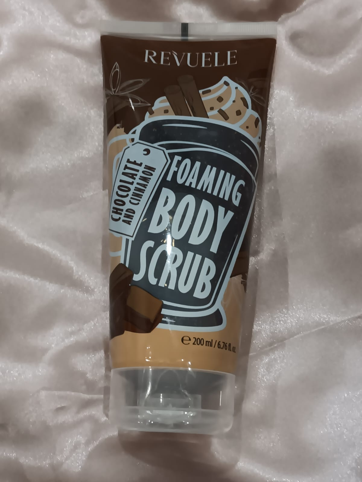 Espuma esfoliante corporal chocolate e canela
