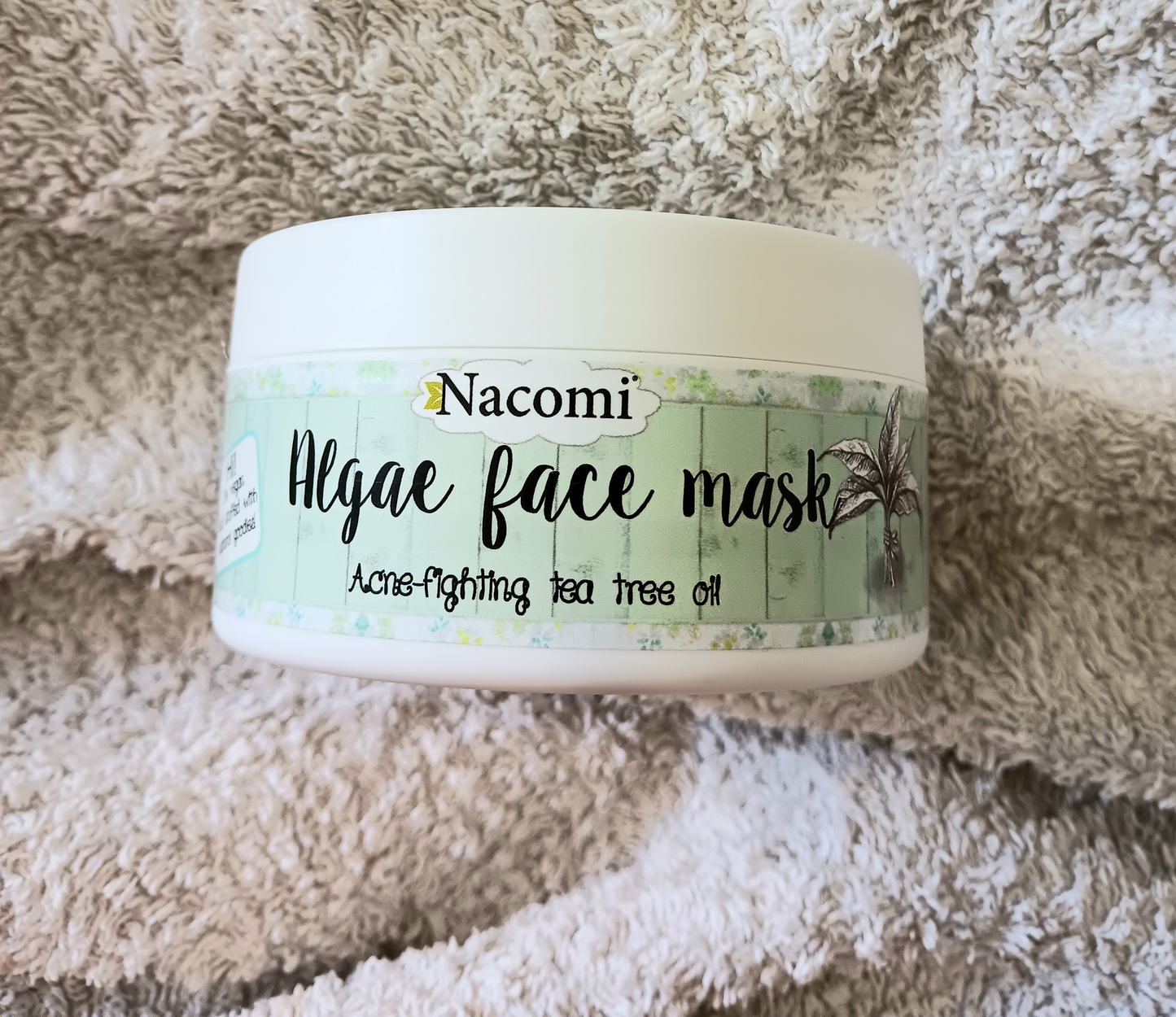 Máscara facial anti-acne para algas e Té Verde