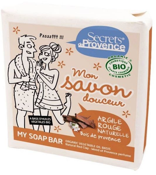 Sabonete suave com aroma de argila vermelha e madeira de Provence