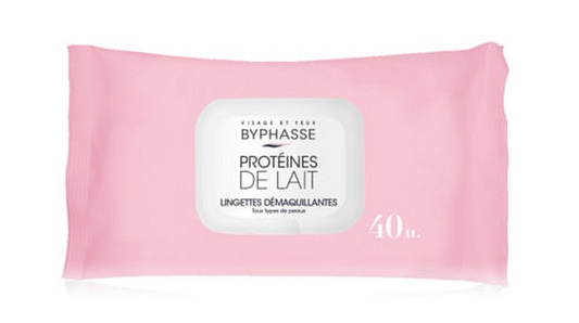 Toalhitas desmaquilhantes de proteína de leite