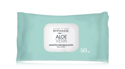 Toalhitas desmaquilhantes com aloé Vera para peles sensíveis