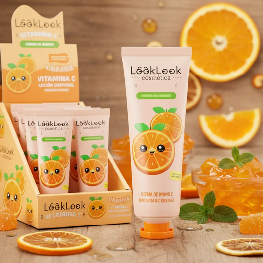 Cremes para as mãos com vitamina C laranja