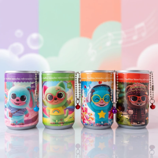 Mini latas de Lenços Refrescantes