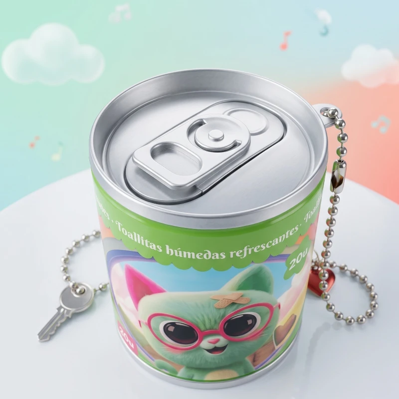 Mini latas de Lenços Refrescantes