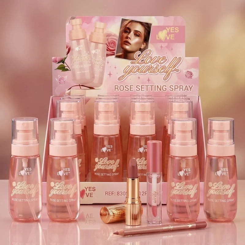 Spray Fixador de Maquiagem com Essência de Rosa